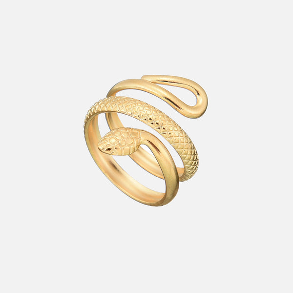 Detailed Snake Ring (Adjustable)