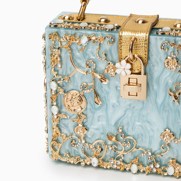 Acrylic Box Handbag - Sky Blue