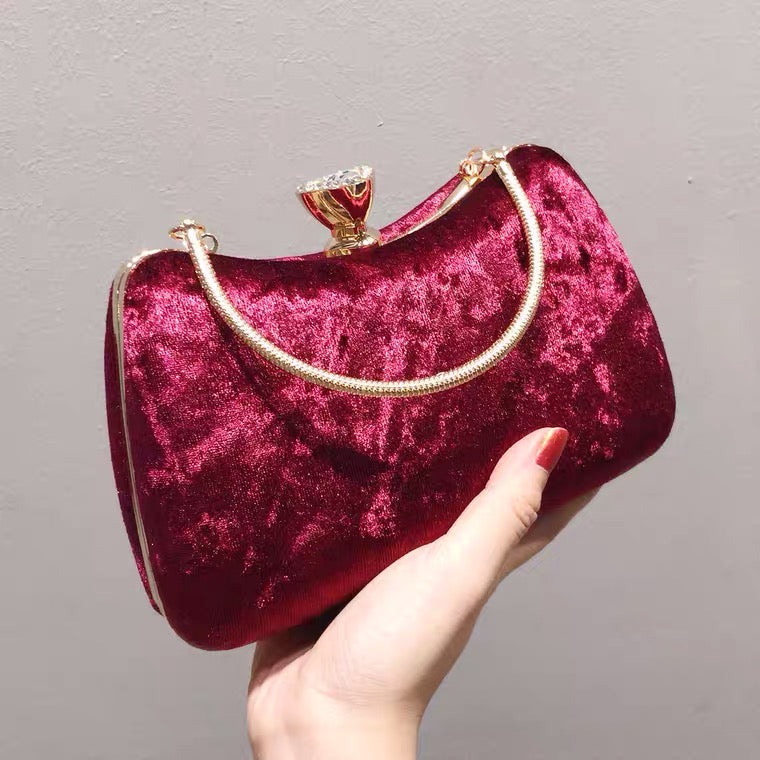 Velvet Flask Clutch Bag