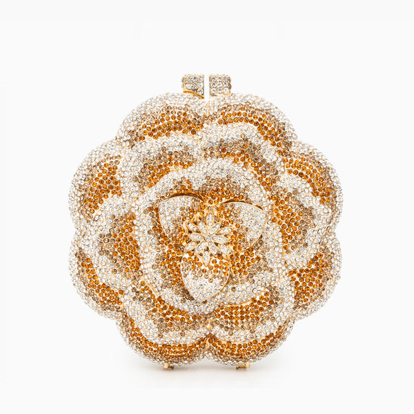 Jeline Flower Clutch Bag - Gold