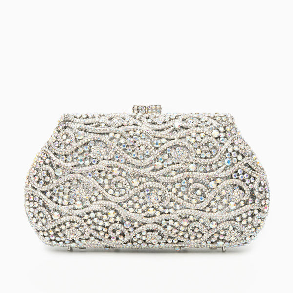 Juliet Rhinestones Clutch Bag - Silver