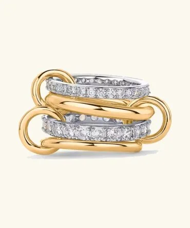 Anel de diamante empilhado Juno