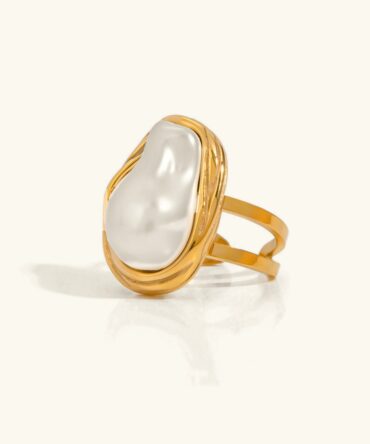 Anel de pérola de ouro Charis