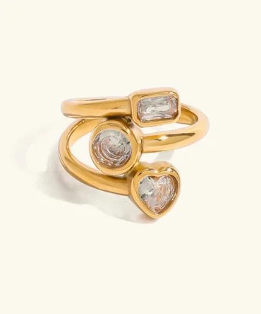 Anel de diamante em camadas Amelina