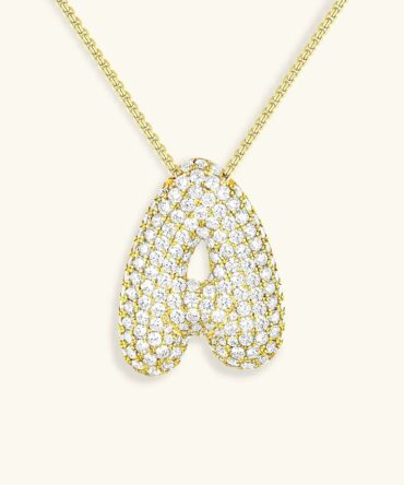 Colar de diamante com inicial de bolha
