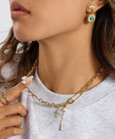 Colar Zeraphine Diamante Pérola Ouro 2