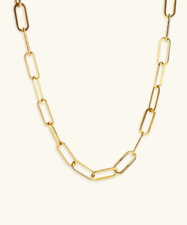 Colar com corrente de clipe de papel Ria Gold