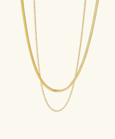 Colar de corrente de ouro em camadas Hailey
