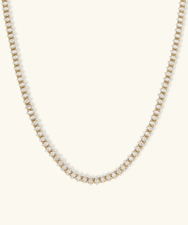 Colar de tênis com diamantes de glicínia