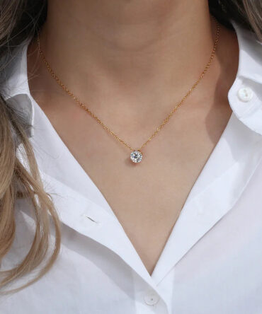 Colar de ouro solitário Kyla 2