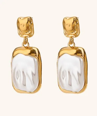 Brincos de ardósia com pérolas de água doce Brittany