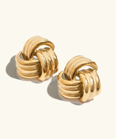 Brincos robustos com nó de ouro Avielle