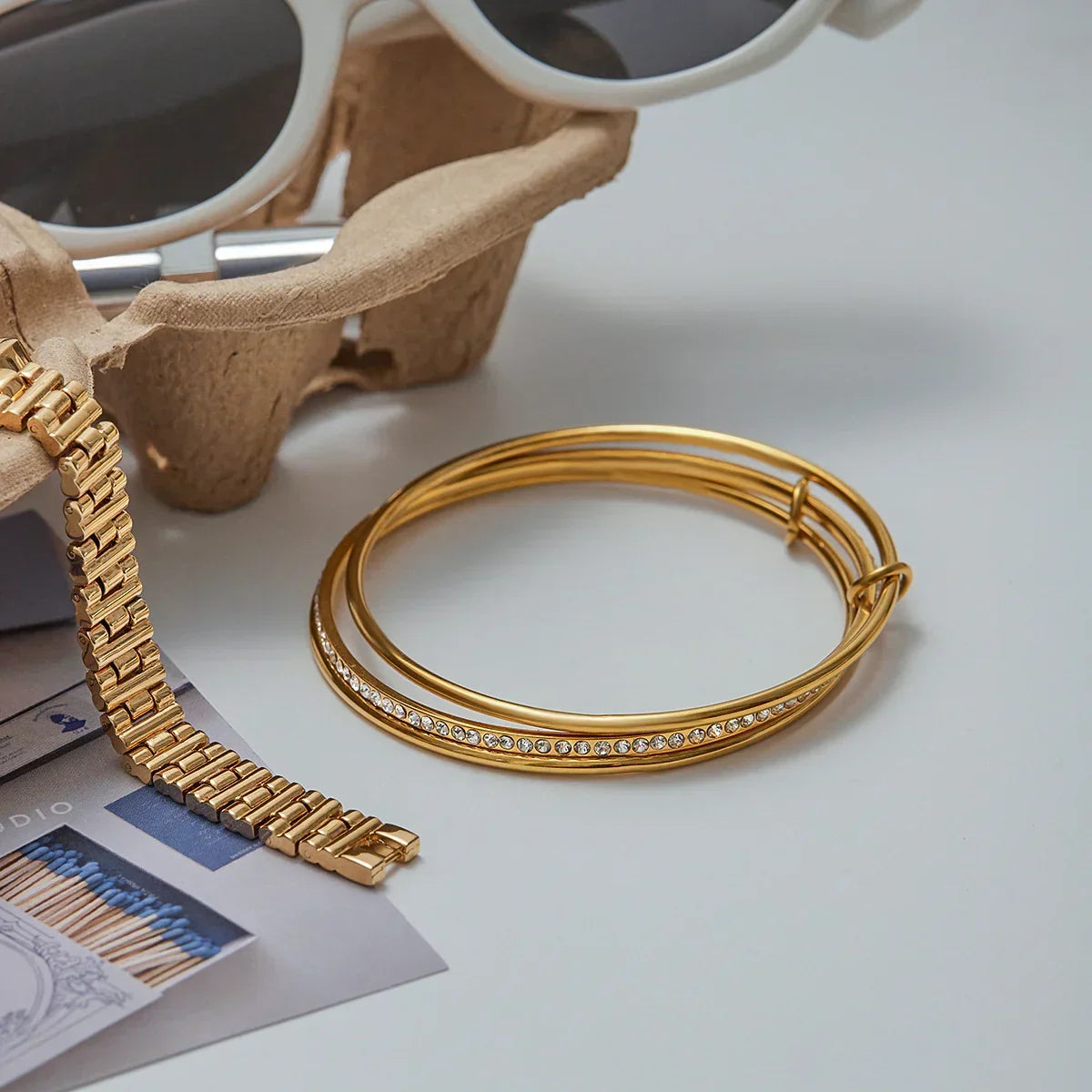 Pulseira de diamantes empilhados Quinley 7