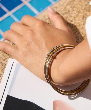 Pulseira empilhada de dois tons Romina 2