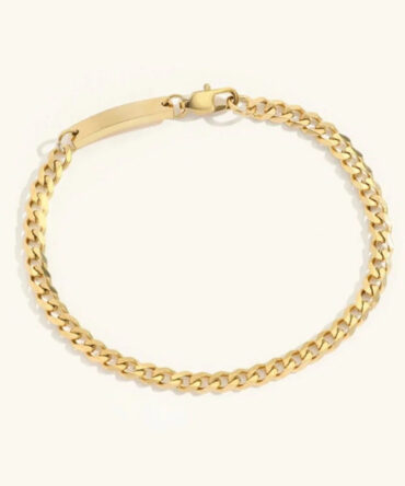 Pulseira corrente de ouro com alecrim