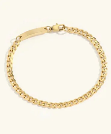 Pulseira corrente de ouro com alecrim