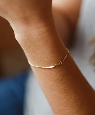 Pulseira corrente de ouro com alecrim 2