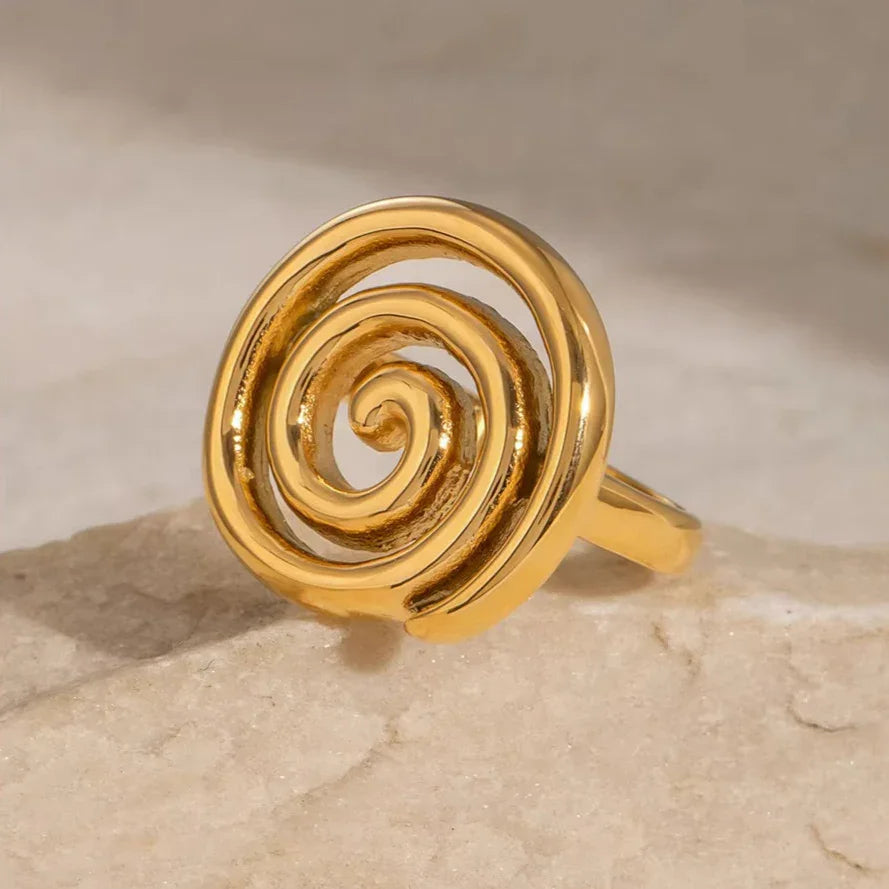 Anel de ouro espiral Christy 3