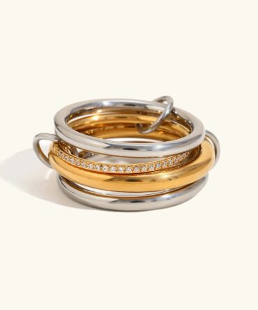 Pilha de anéis de diamante Stella