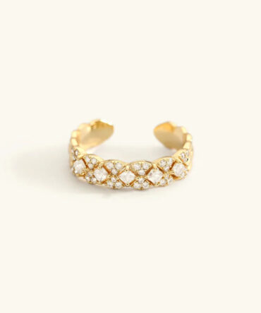 Anel estampado em ouro Camille