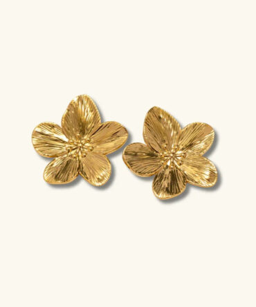 Brincos de ouro flor Allysa