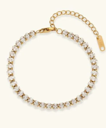 Pulseira de tênis com diamante de glicínia 1