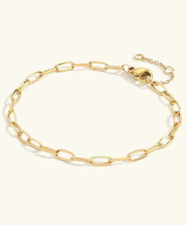 Pulseira de corrente com clipe de papel dourado Maybelle